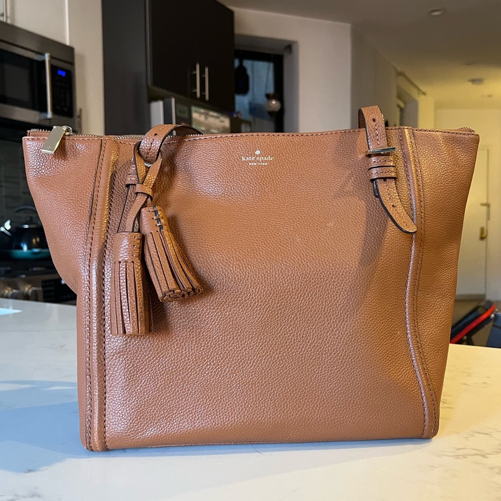 Kate Spade Tan Leather Tote Bag
